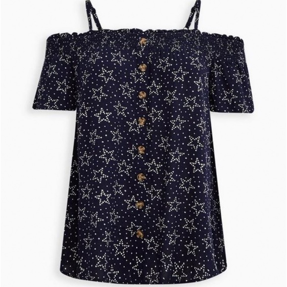 NWT! TORRID star cluster off shoulder top, 2X. - Picture 5 of 9